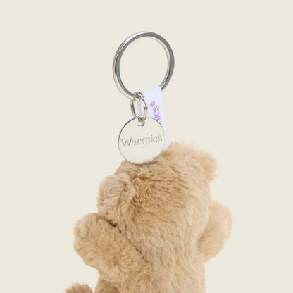 Brown Curly Bear Warmies Mini Bag Charm