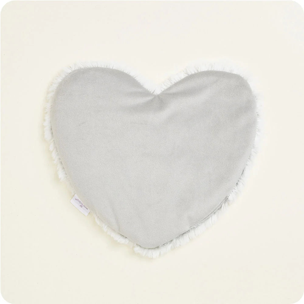 Marshmallow Gray Heart Heat Pad Warmies