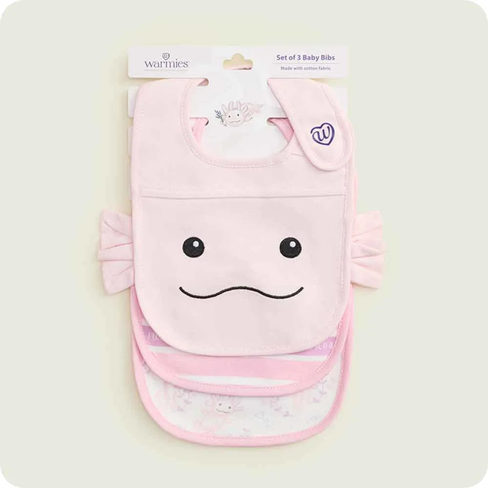 Pink Axolotl Bib Set