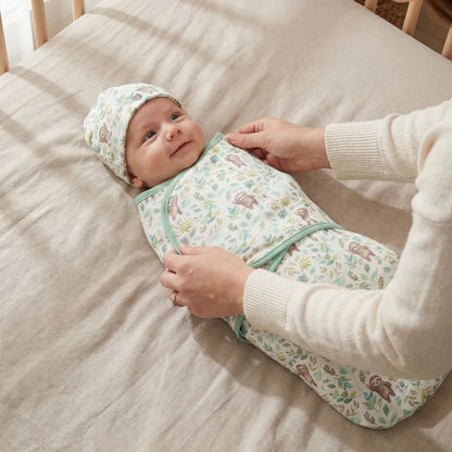 Sloth Swaddle & Beanie Gift Set