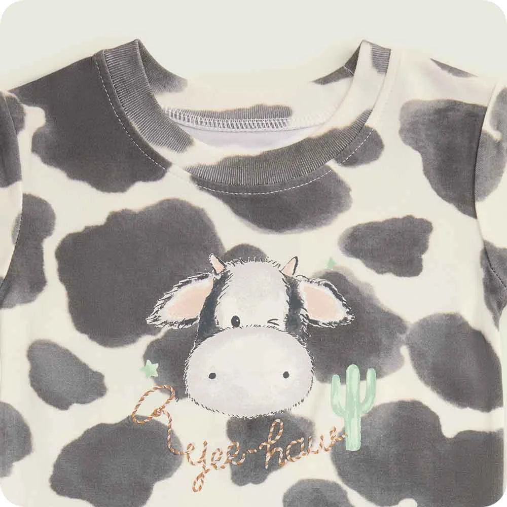 Black and White Cow Shorties Pajamas
