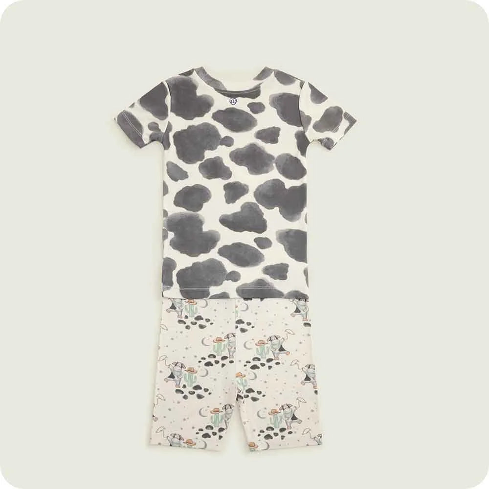 Black and White Cow Shorties Pajamas